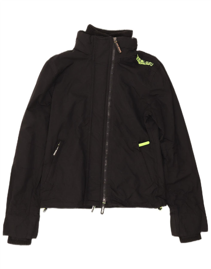 SUPERDRY Womens The Windcheater Windbreaker Jacket UK 12 Medium Black