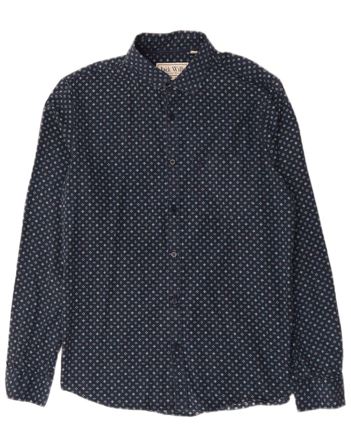 Jack Wills Ανδρικό πουκάμισο Classic Fit Medium Navy Blue γεωμετρικό βαμβακερό