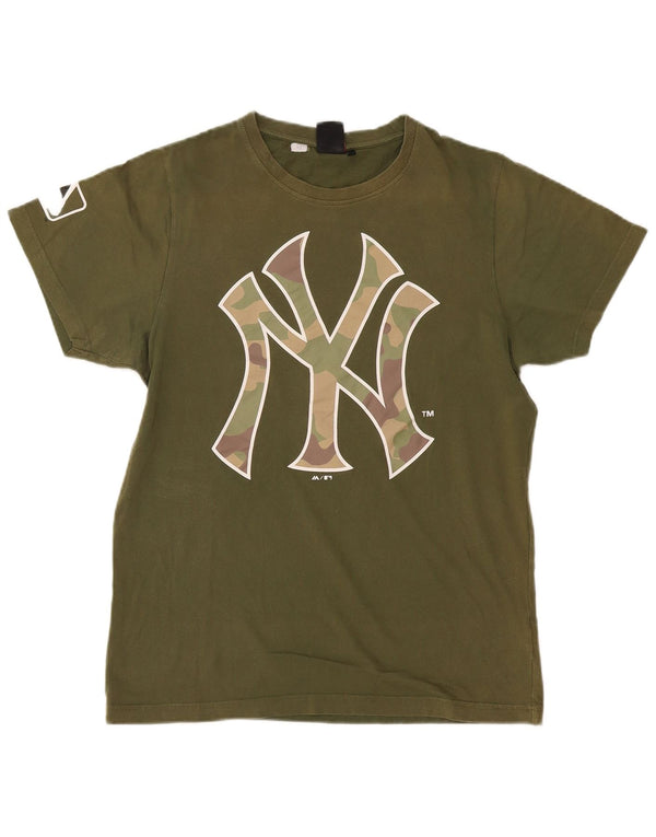Γραφικό μπλουζάκι Majestic Mens New York Yankees Top Large Khaki Cotton