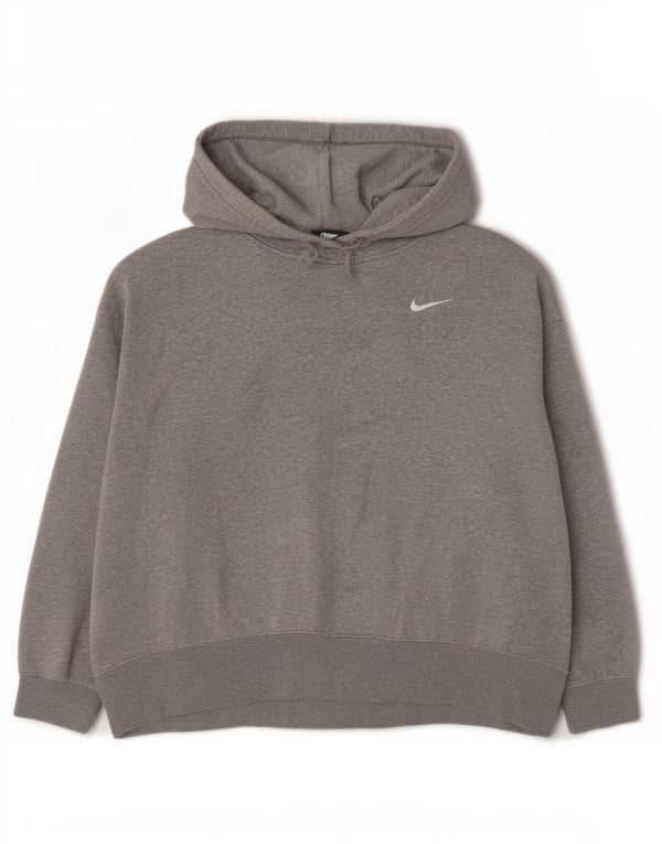 Nike γυναικείο μπλουζάκι με κουκούλα μεγάλου μεγέθους UK 18 XL βαμβακερό γκρι