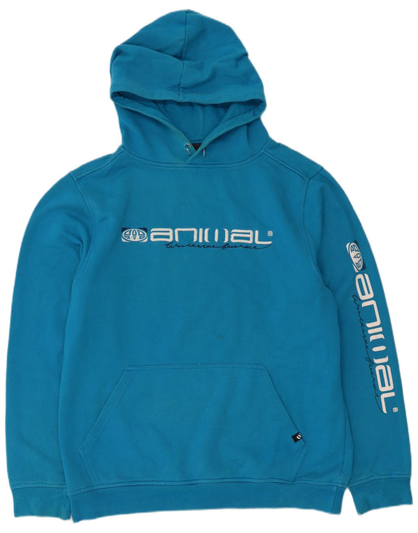 Ανδρικό Animal Graphic Hoodie Jumper Large Blue Polyester