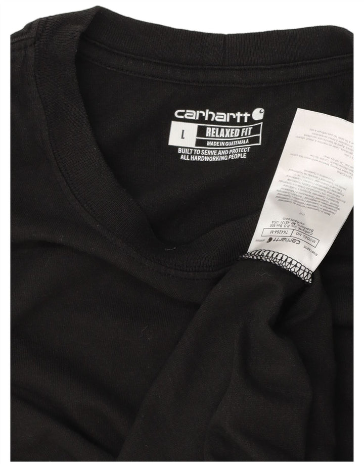 CARHARTT Ανδρικό T-Shirt Relaxed Fit Top μεγάλο μαύρο βαμβακερό