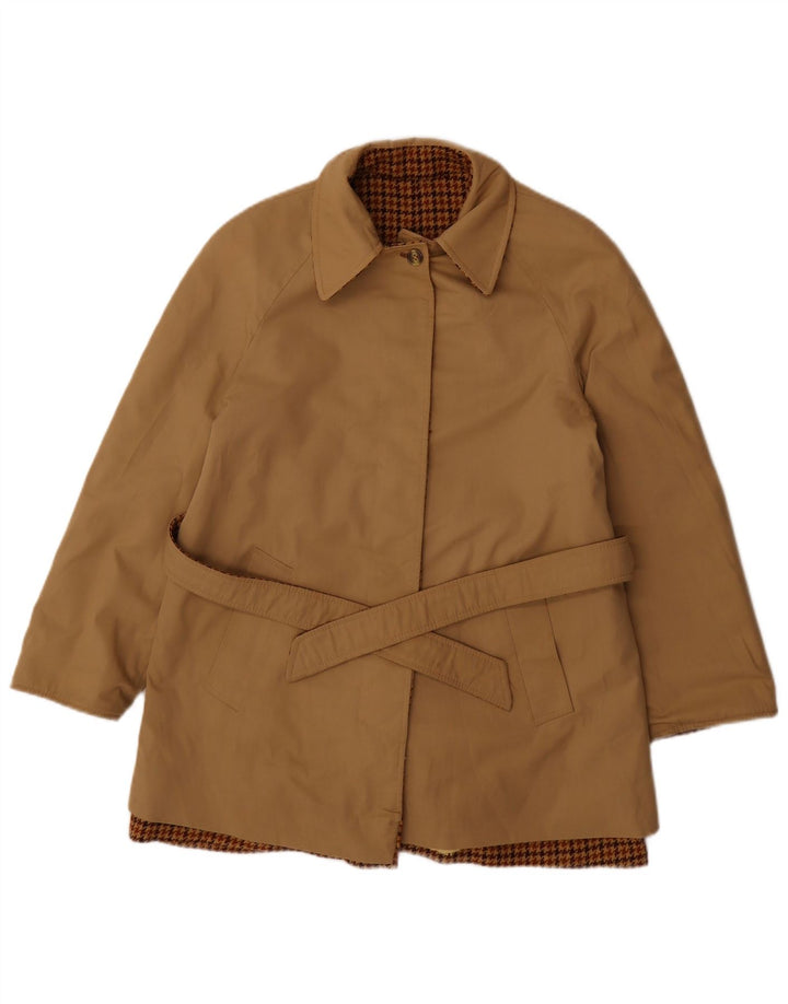 BALLARINI Γυναικείο αναστρέψιμο πανωφόρι UK 10 Small Brown Houndstooth