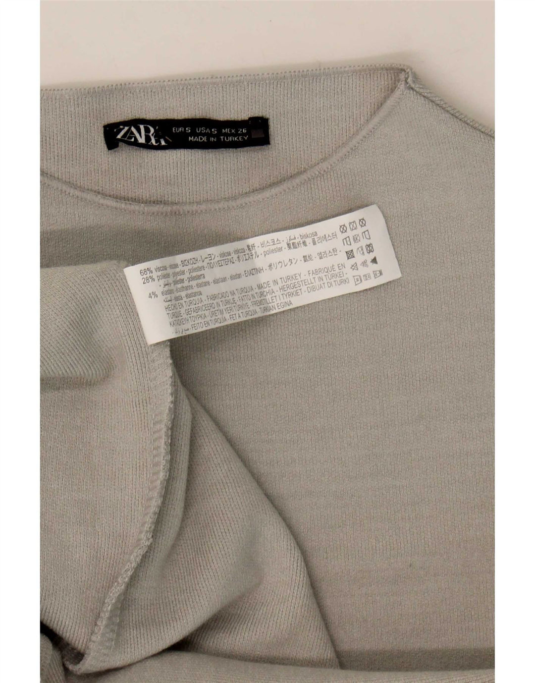Zara Γυναικείο Φόρεμα Bodycon UK 8 Μικρή γκρι βισκόζη