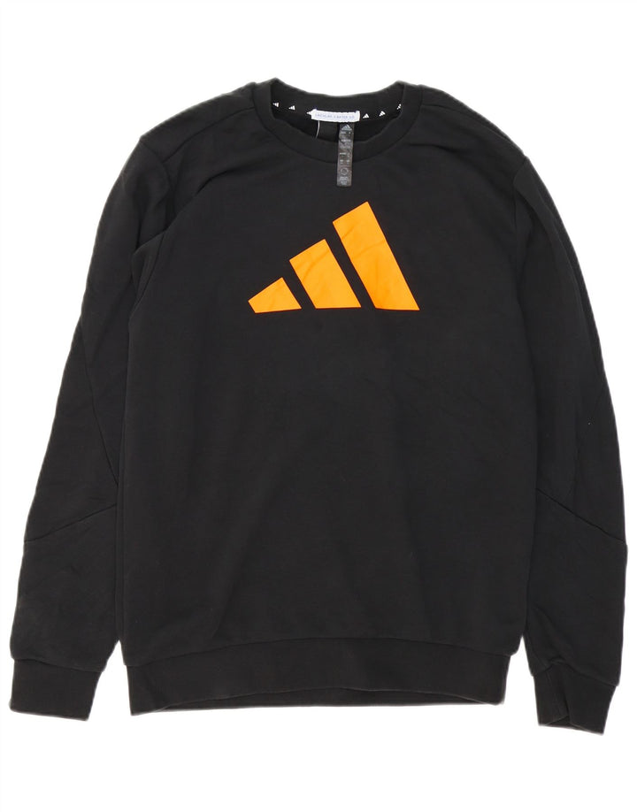Ανδρικό γραφικό φούτερ Adidas Jumper Μικρό μαύρο βαμβακερό