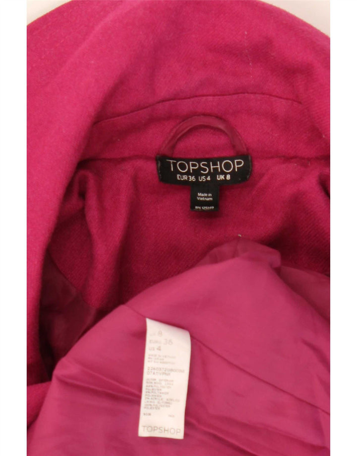 Topshop Γυναικείο Παλτό UK 8 Μικρό Ροζ Μαλλί