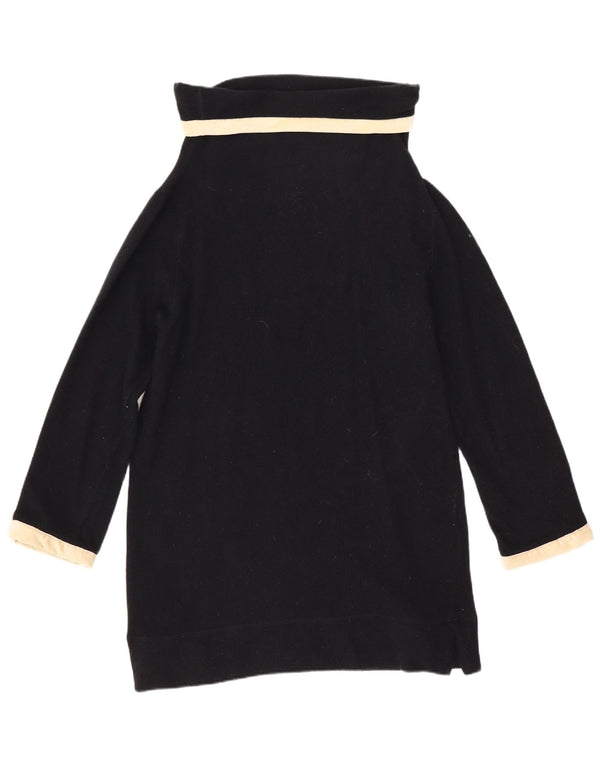 Fay Womens Roll Neck Jumper Sweater UK 14 Large Navy Blue Colourblock