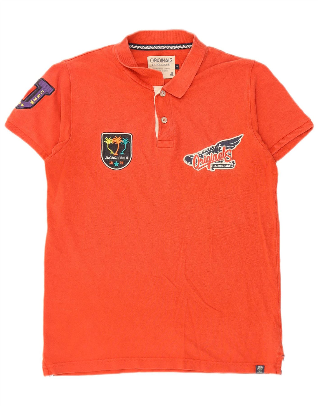 Jack & Jones Ανδρικό γραφικό μπλουζάκι πόλο, μικρό κόκκινο βαμβακερό