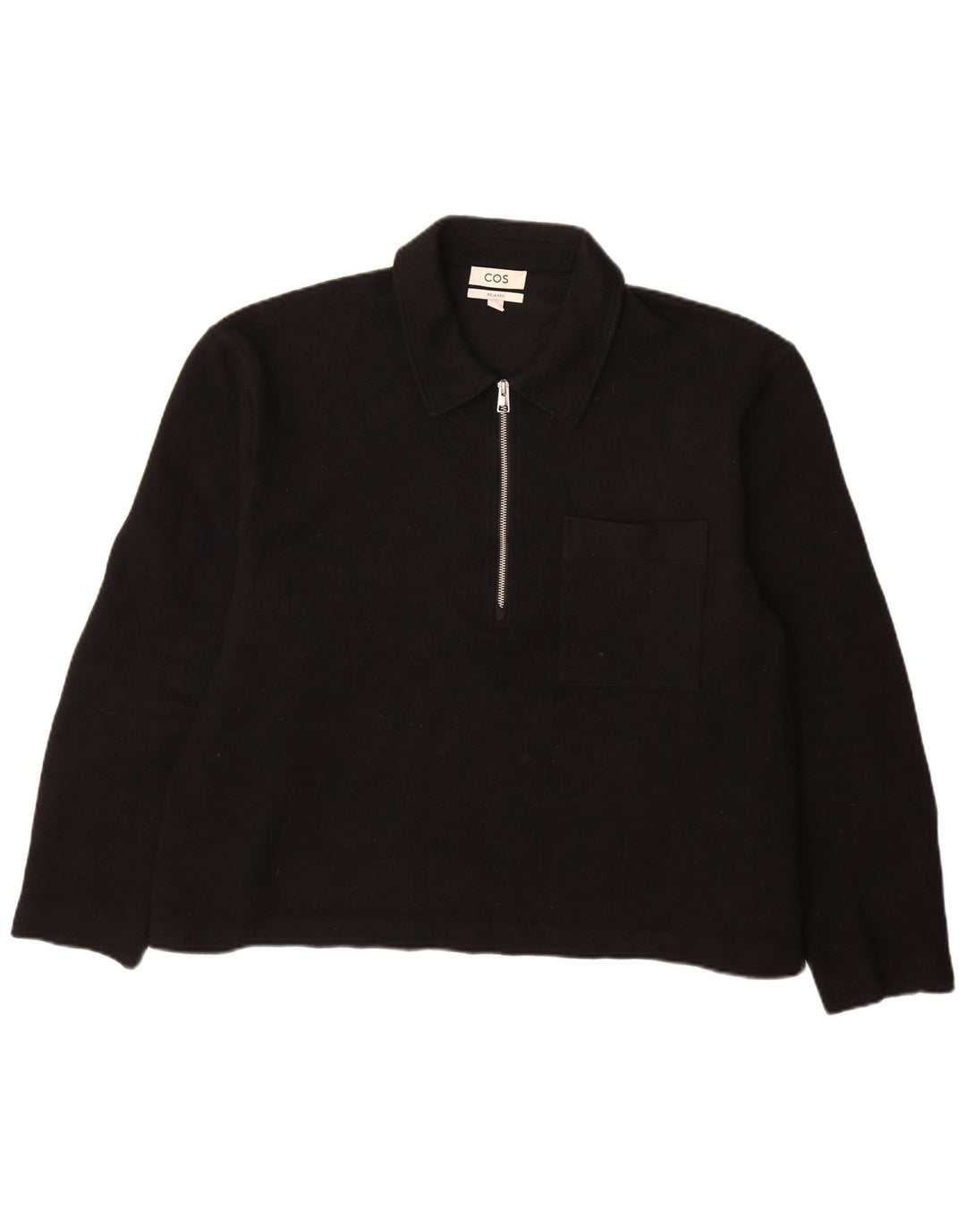 Ανδρικό πουλόβερ Cos Relaxed Polo Neck Jumper XL Μαύρο μάλλινο