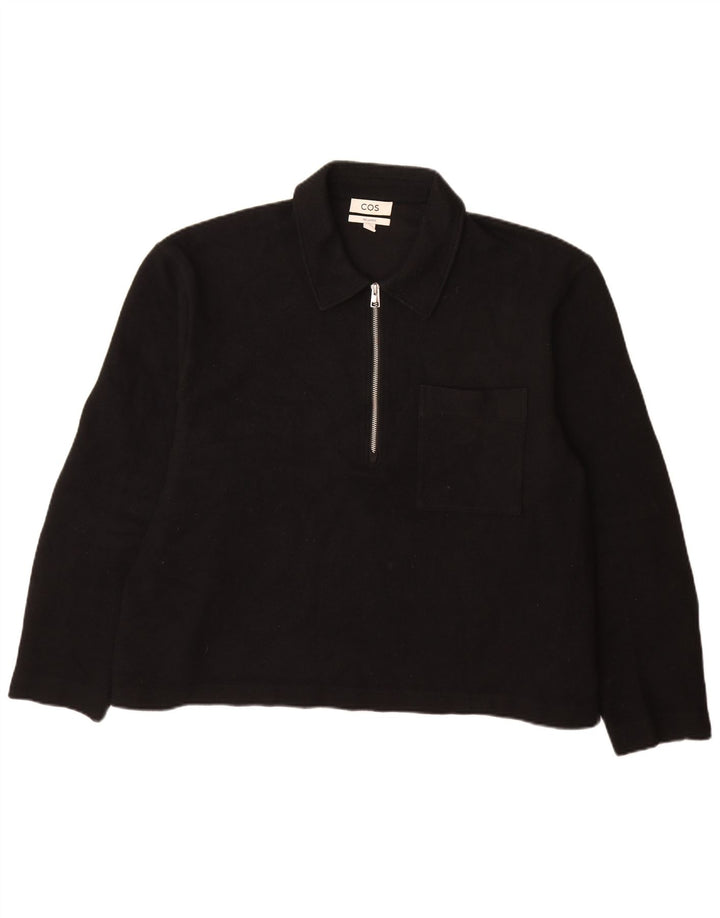 Ανδρικό πουλόβερ Cos Relaxed Polo Neck Jumper XL Μαύρο μάλλινο