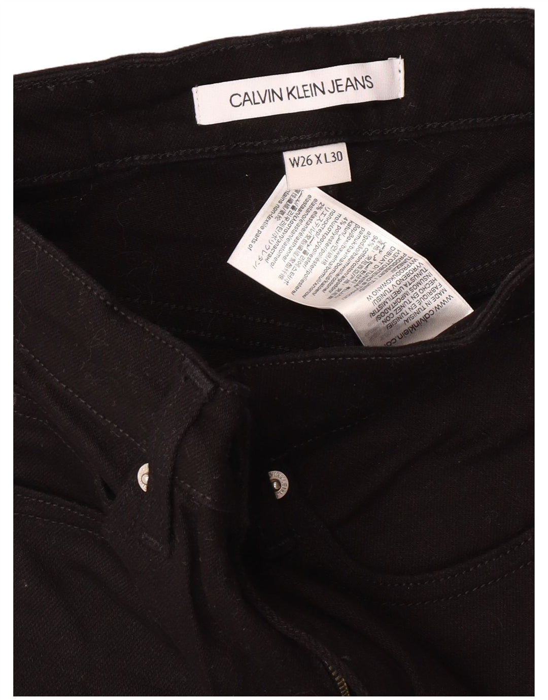 CALVIN KLEIN Γυναικείο ψηλόμεσο τζιν W26 L30 μαύρο βαμβακερό