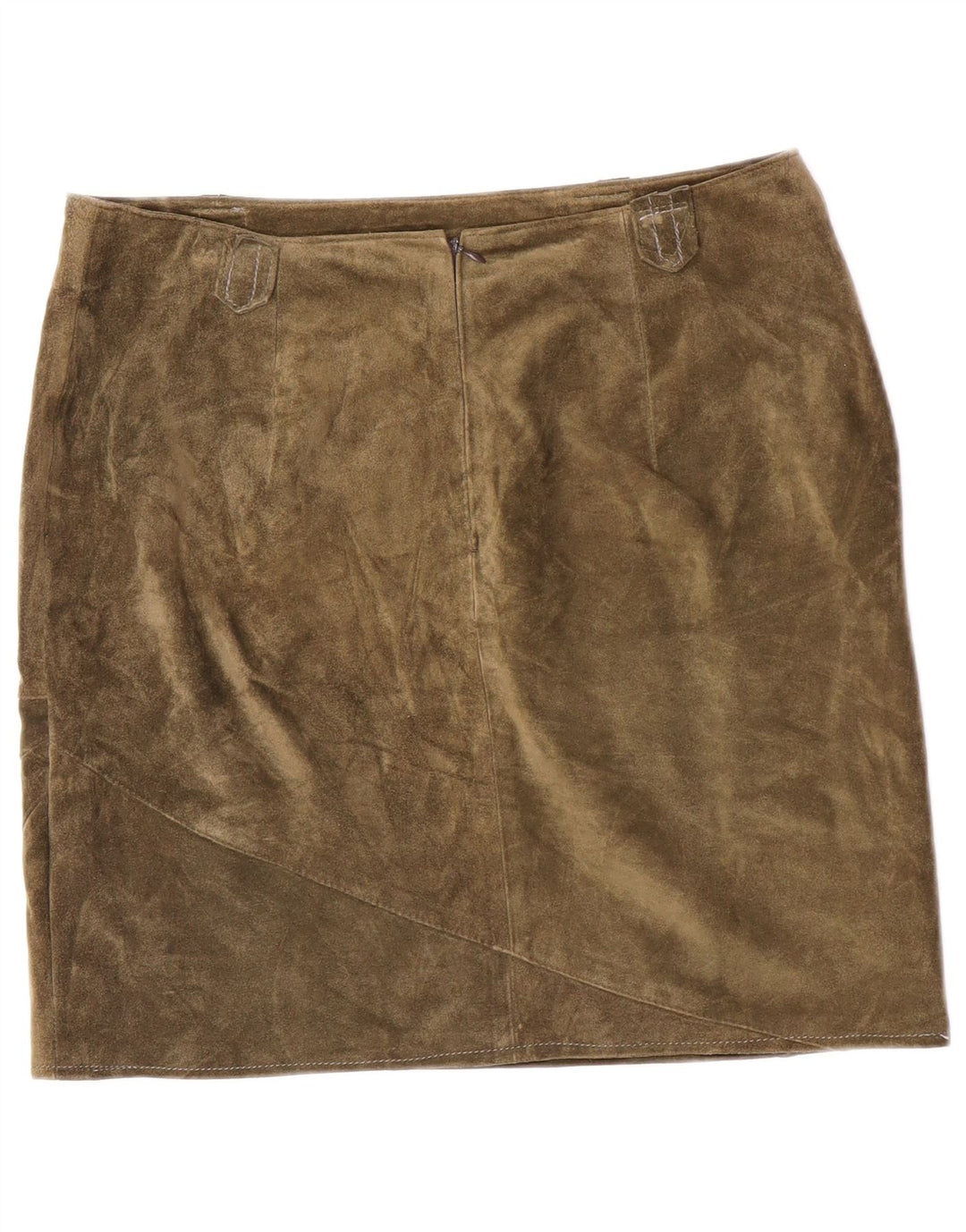 Vintage Γυναικεία Suede Φούστα Medium W32 Χακί δέρμα