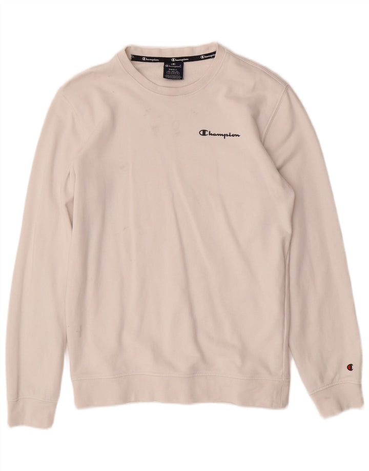 CHAMPION Ανδρική φούτερ Jumper Μικρή Λευκή Βαμβακερή