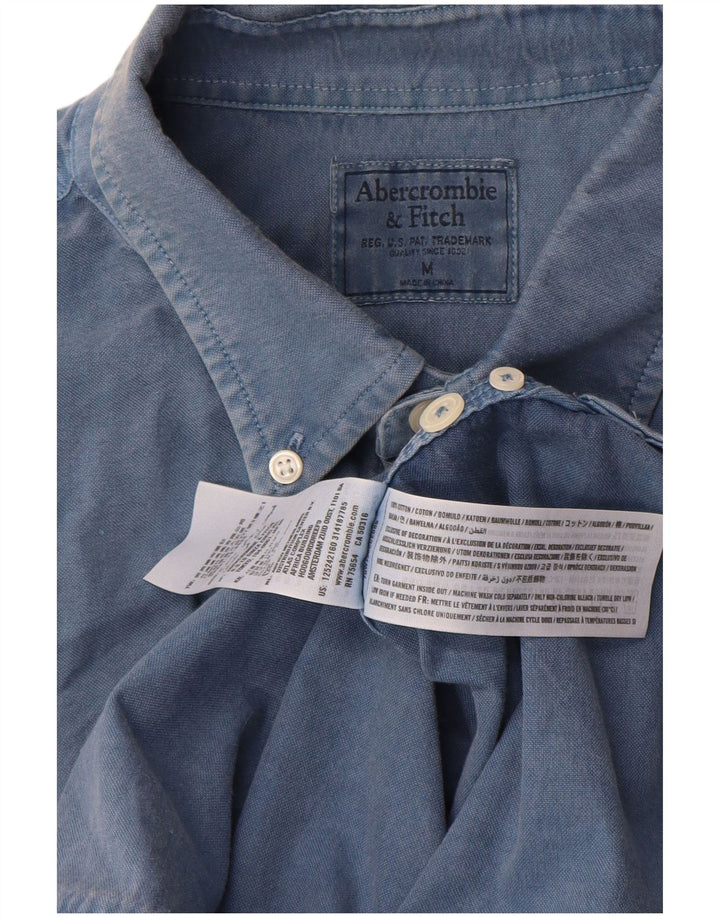Ανδρικό πουκάμισο Abercrombie & Fitch από μεσαίο μπλε βαμβακερό