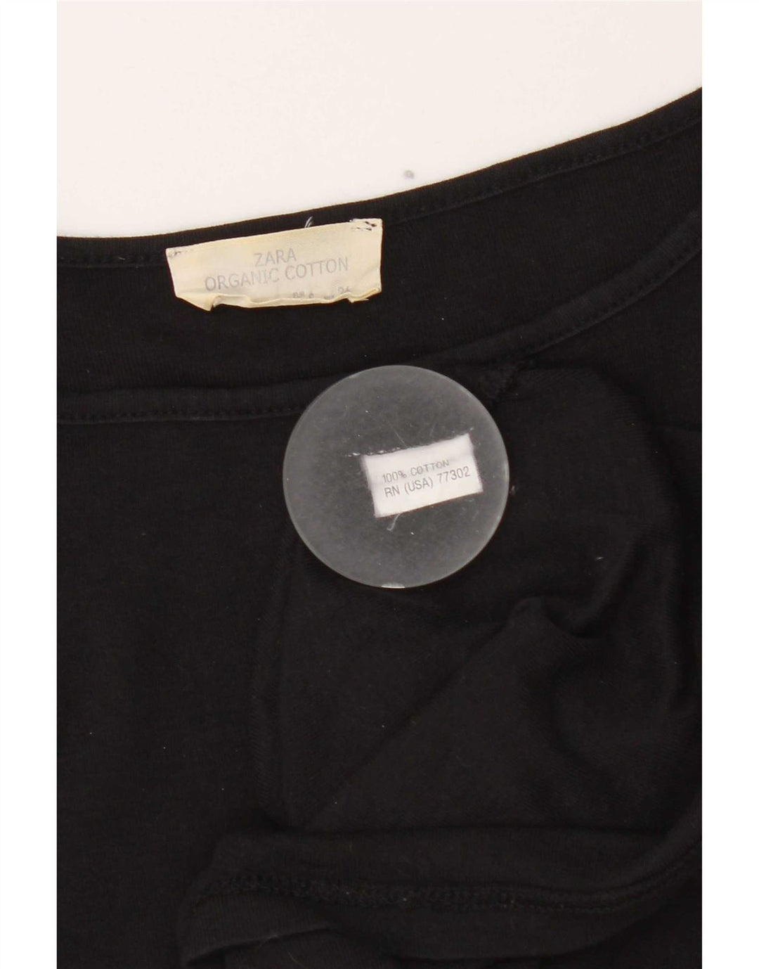 Zara Γυναικείο τοπ 3/4 μανίκι UK 8 μικρό μαύρο βαμβακερό