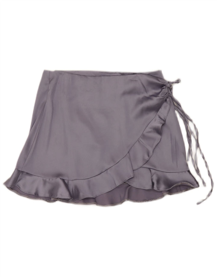 Topshop Γυναικεία Mini Wrap Φούστα UK 12 Medium W30 Purple Polyester