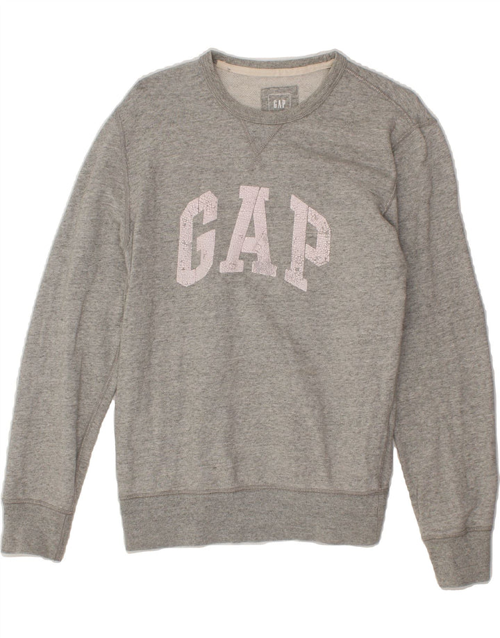 GAP Womens Graphic Sweatshirt Jumper UK 10 Small Grey Cotton Vintage Gap and Second-Hand Gap from Messina Hembry 