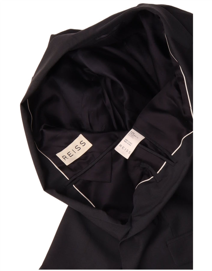 Ανδρικό μπουφάν 1 κουμπιού REISS Blazer UK 38 Medium Navy Blue Wool