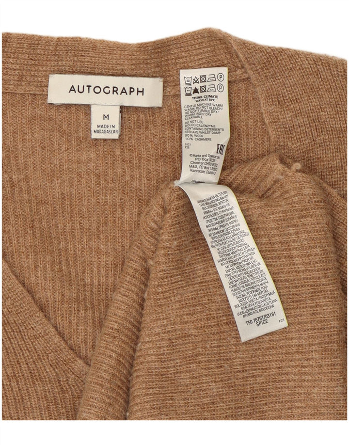 Marks & Spencer Γυναικείο πουλόβερ αυτόγραφο με V λαιμόκοψη UK 14 Medium Beige