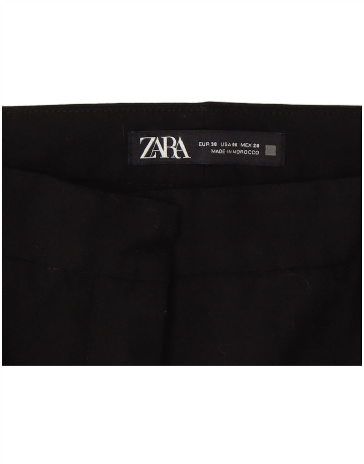 Zara Γυναικείο Cropped Παντελόνι EU 38 Small W28 L23 Μαύρο