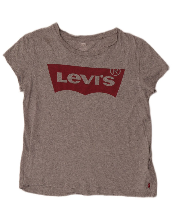 Γυναικείο γραφικό μπλουζάκι Levi's Top UK 14 μεσαίου γκρι βαμβακερό