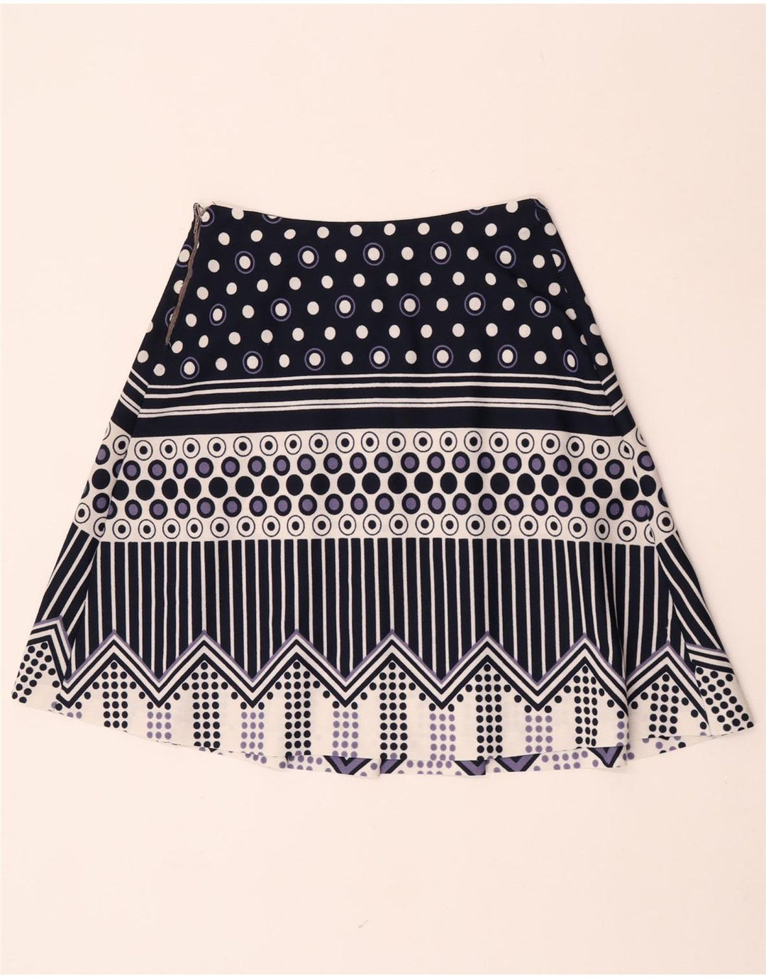 Vintage Γυναικεία Πλισέ Φούστα W28 Medium Navy Blue γεωμετρική