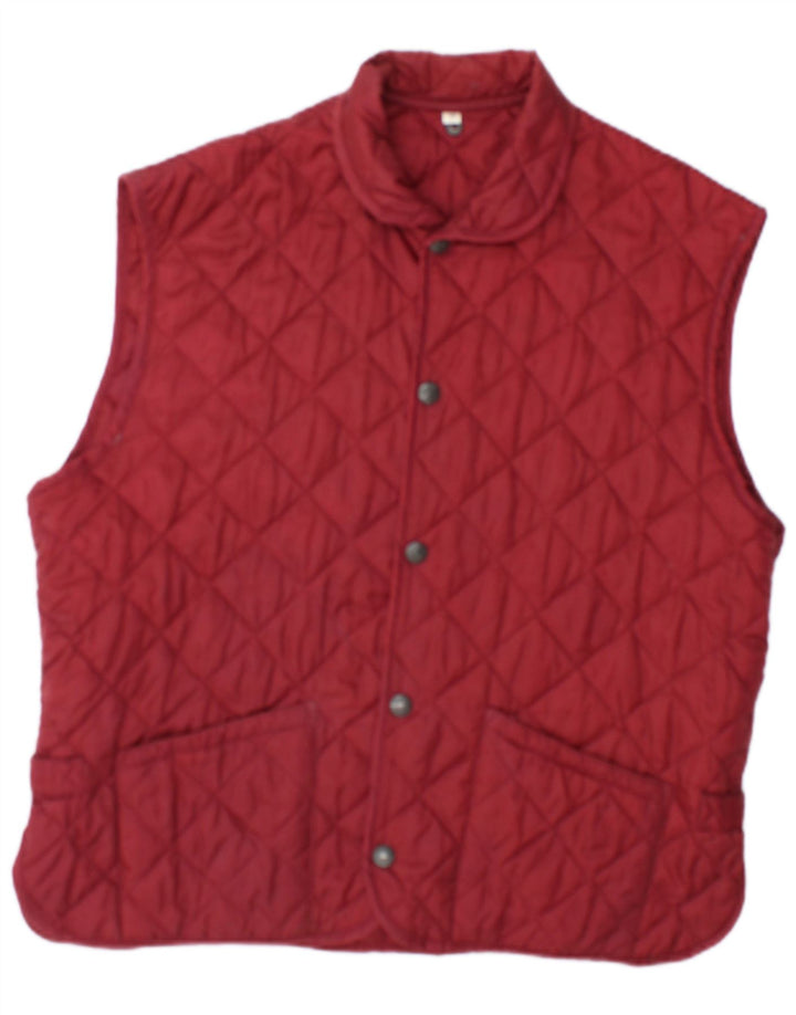 Vintage Ανδρικό καπιτονέ Gilet UK 38 Medium Burgundy