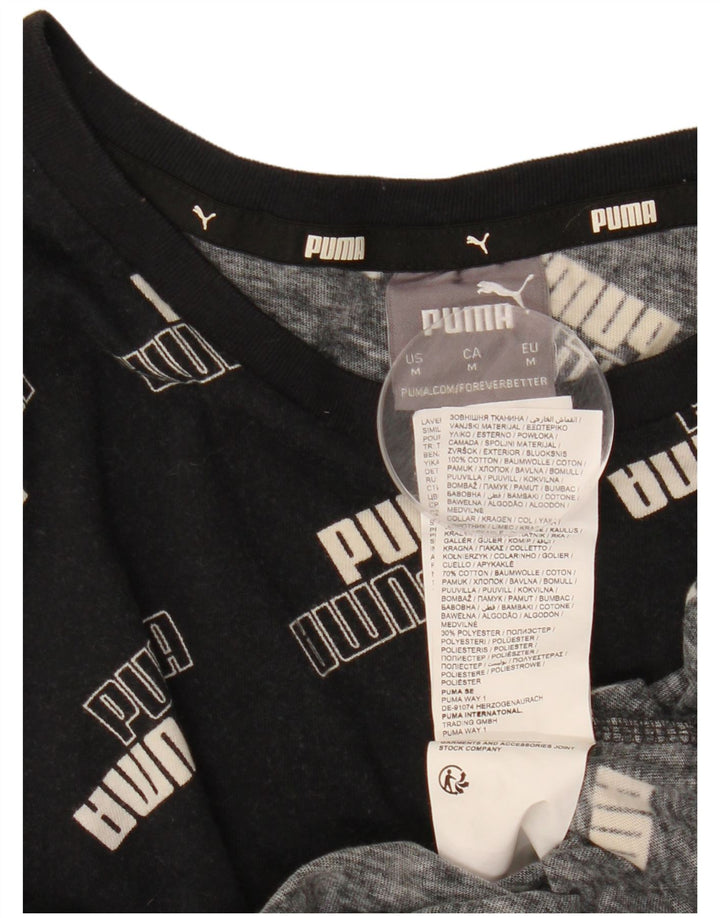 Ανδρικό γραφικό μπλουζάκι Puma, μεσαίο μαύρο βαμβακερό