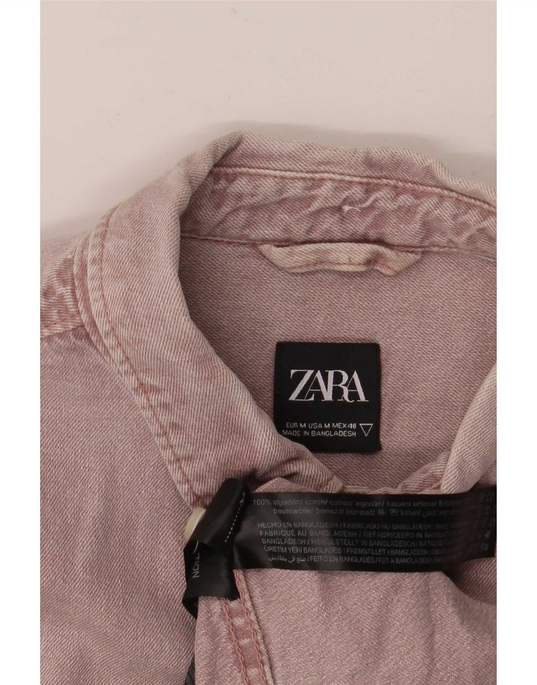 Ανδρικό τζιν πουκάμισο Zara, μεσαίο μωβ, βαμβακερό