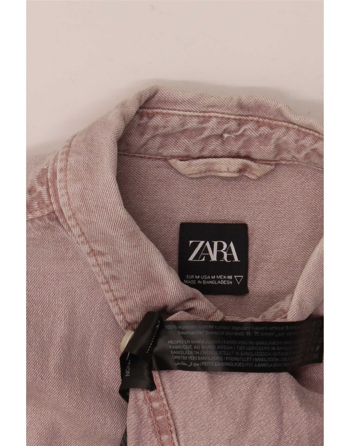 Ανδρικό τζιν πουκάμισο Zara, μεσαίο μωβ, βαμβακερό