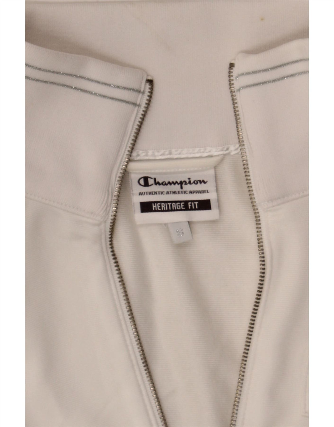 CHAMPION Womens Heritage Fit Tracksuit Top Jacket UK 10 Small White Vintage Champion and Second-Hand Champion from Messina Hembry 