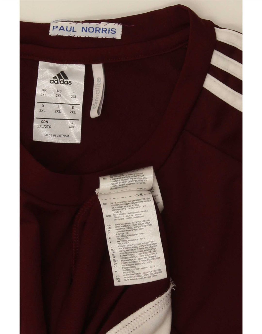 Adidas Ανδρικό T-Shirt Climalite Top 2XL μπορντό πολυεστέρας