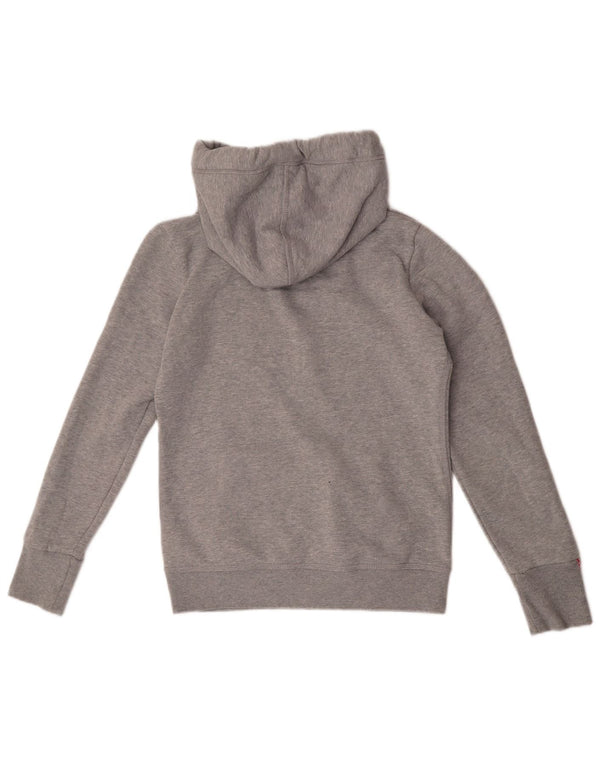Superdry γυναικείο γραφικό μπλουζάκι με κουκούλα UK 14 βαμβακερό μεσαίο γκρι