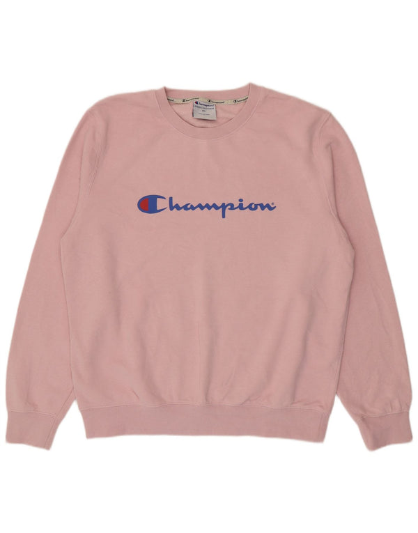 Champion Γραφικό Ανδρικό Φούτερ Jumper 2XL Ροζ Βαμβακερό