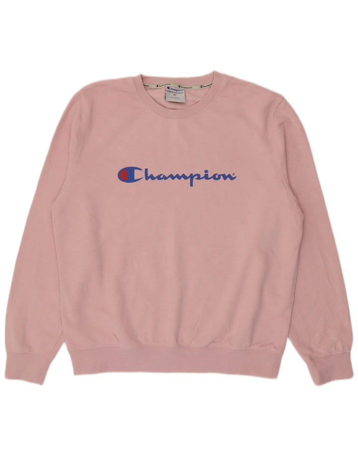 Champion Γραφικό Ανδρικό Φούτερ Jumper 2XL Ροζ Βαμβακερό