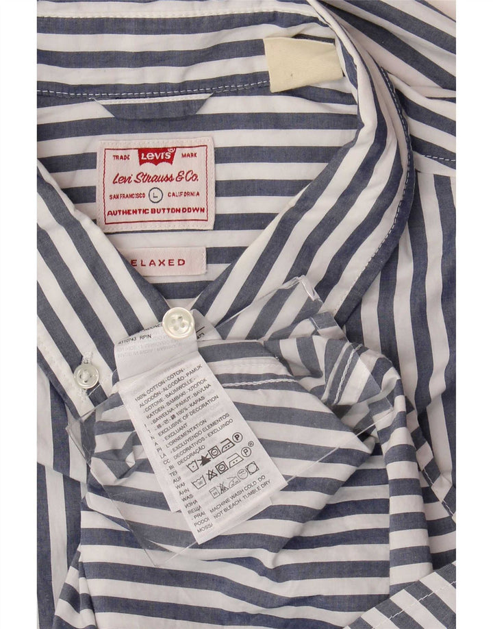 Ανδρικό πουκάμισο Levi's Relaxed Large Blue Pinstripe Βαμβακερό