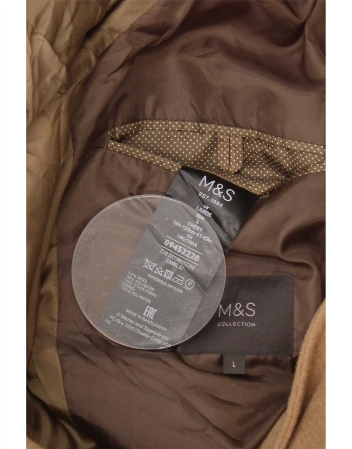 Ανδρικό πανωφόρι Marks & Spencer UK 40 Large Beige Wool