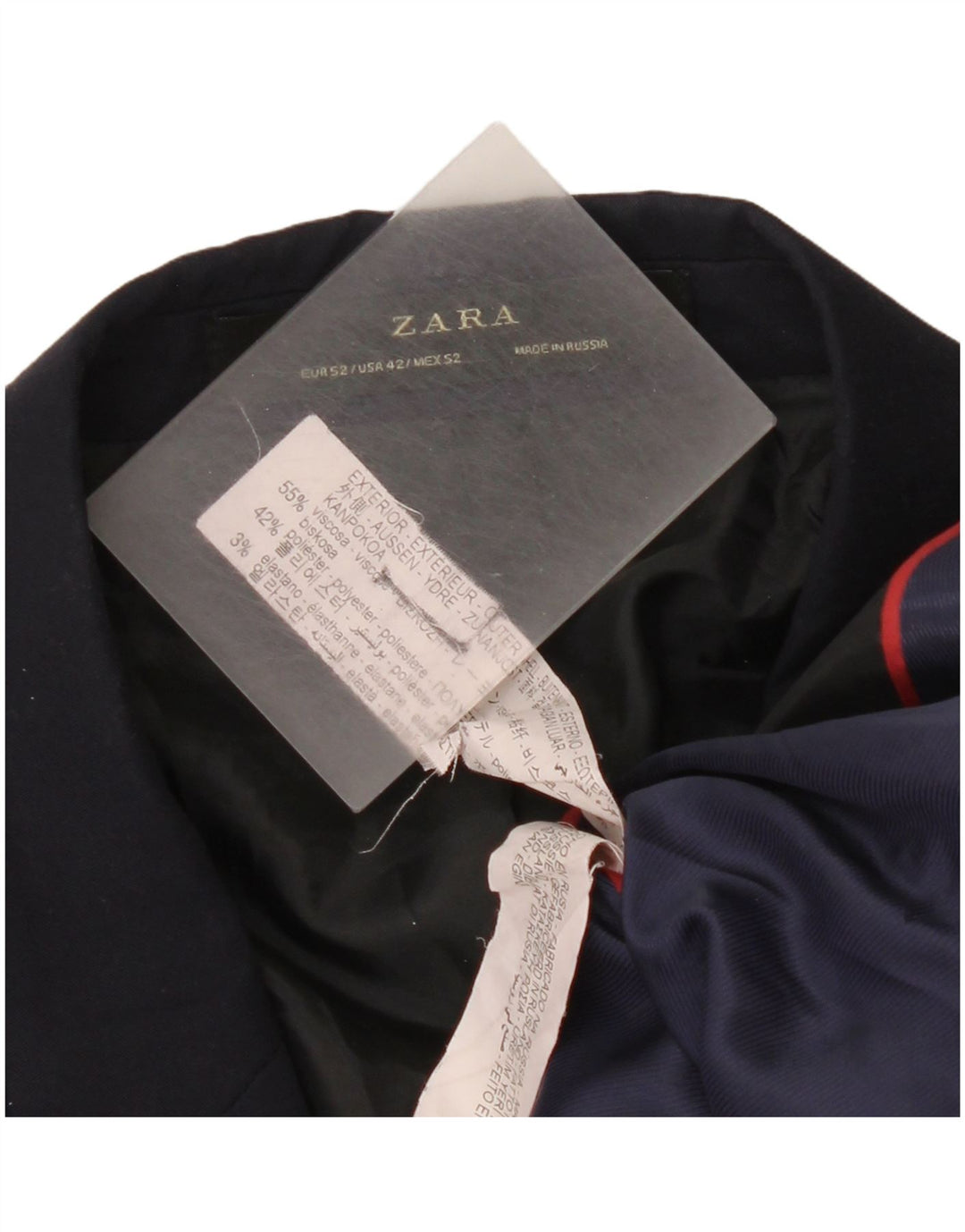 Zara Ανδρικό σακάκι μπλέιζερ με 2 κουμπιά EU 52 Μεγάλο Navy Blue Viscose