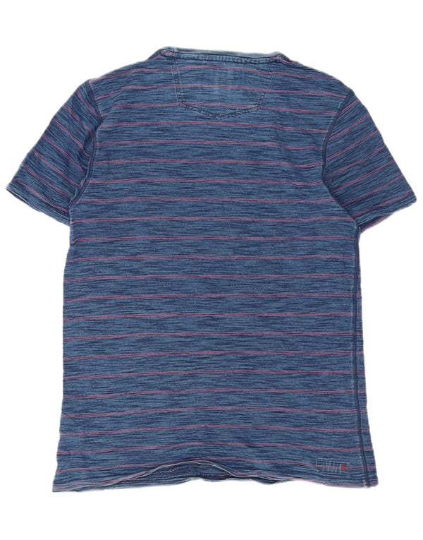 Ανδρικό T-Shirt Fat Face Top Βαμβακερό από μεσαίο μπλε ναυτικό pinstripe