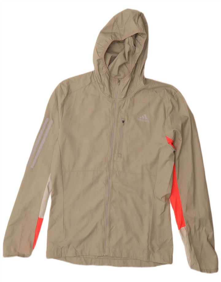 Ανδρικό μπουφάν βροχής με κουκούλα ADIDAS UK 36 Small Beige Colourblock Polyester