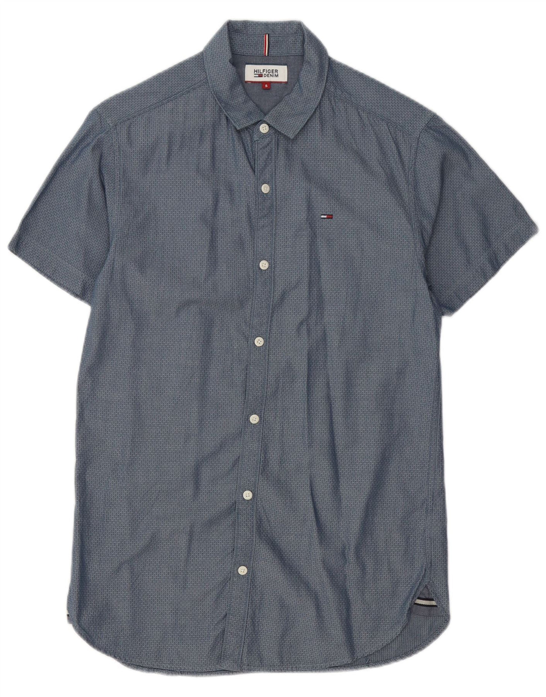 Ανδρικό κοντομάνικο πουκάμισο Tommy Hilfiger, Βαμβακερό, με μπλε στίγματα