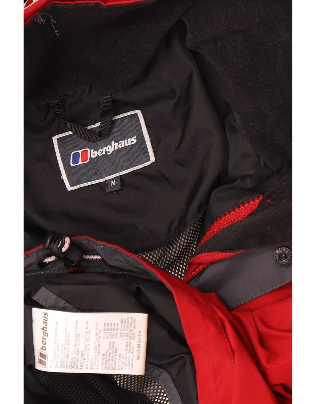 Ανδρικό μπουφάν βροχής με κουκούλα Berghaus UK 38 Medium Red Polyester