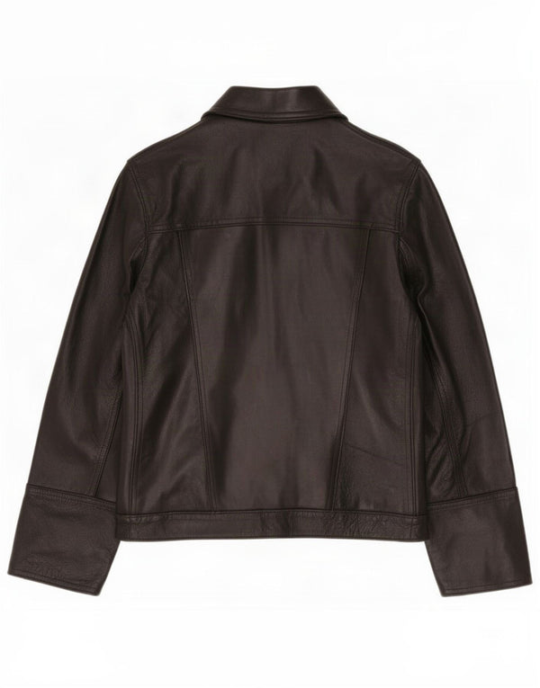 Max Γυναικείο Δερμάτινο Μπουφάν UK 10 Small Black