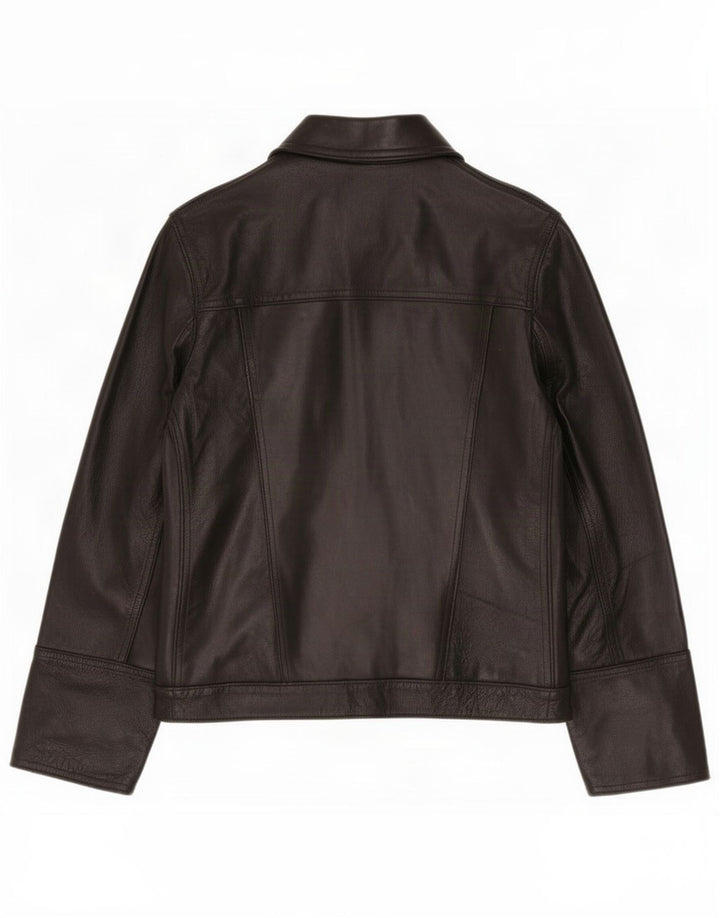 Max Γυναικείο Δερμάτινο Μπουφάν UK 10 Small Black