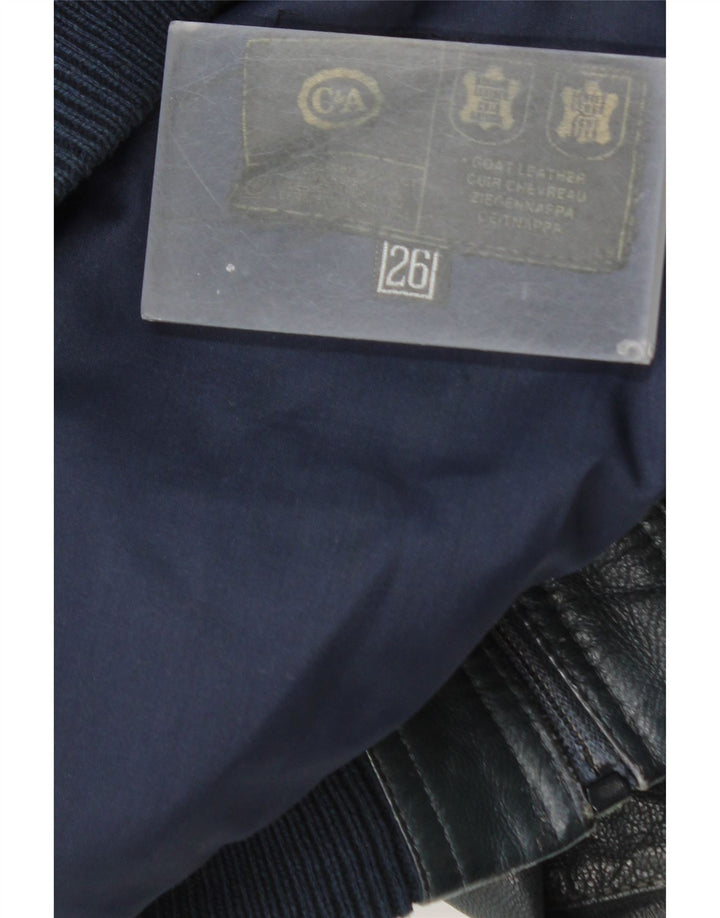 C&A Ανδρικό Δερμάτινο Μπουφάν UK 36 Small Blue Leather
