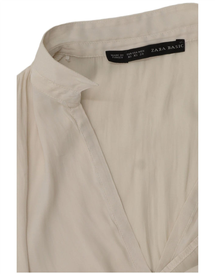 Γυναικείο μπλουζάκι πόλο ZARA UK 6 XS Λευκό