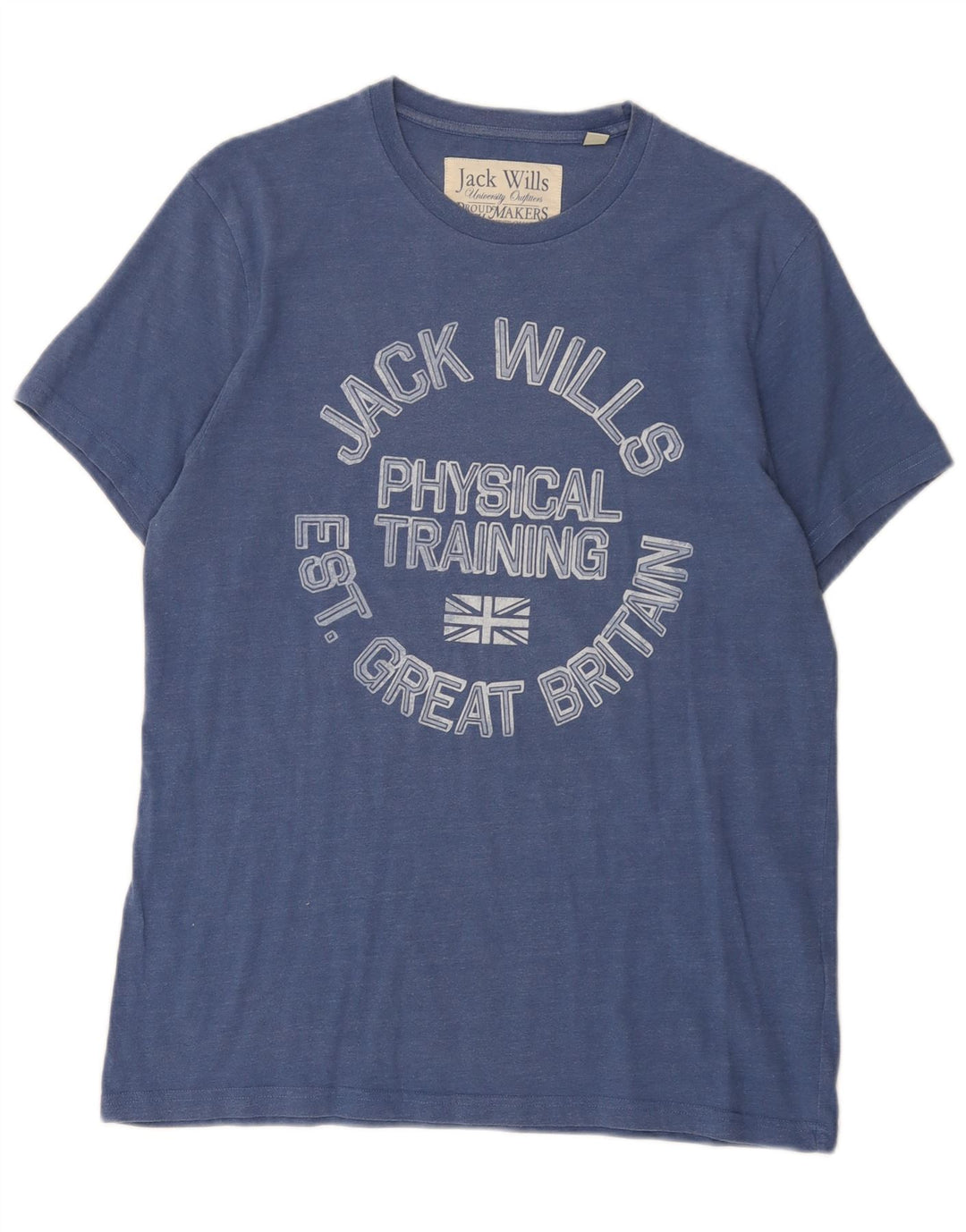 Ανδρικό γραφικό μπλουζάκι Jack Wills Μπλουζάκι από μεσαίο μπλε βαμβακερό