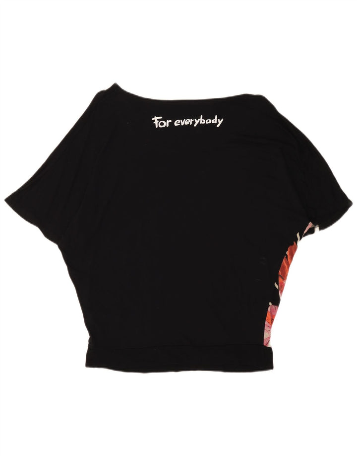 DESIGUAL Γυναικείο T-Shirt Top UK 14 Medium Black Floral