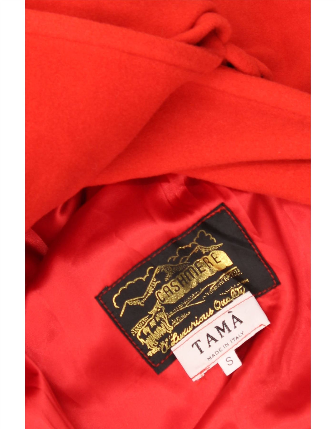 Vintage γυναικείο μανίκι 3/4 oversized πανωφόρι UK 10 Small Red Cashmere
