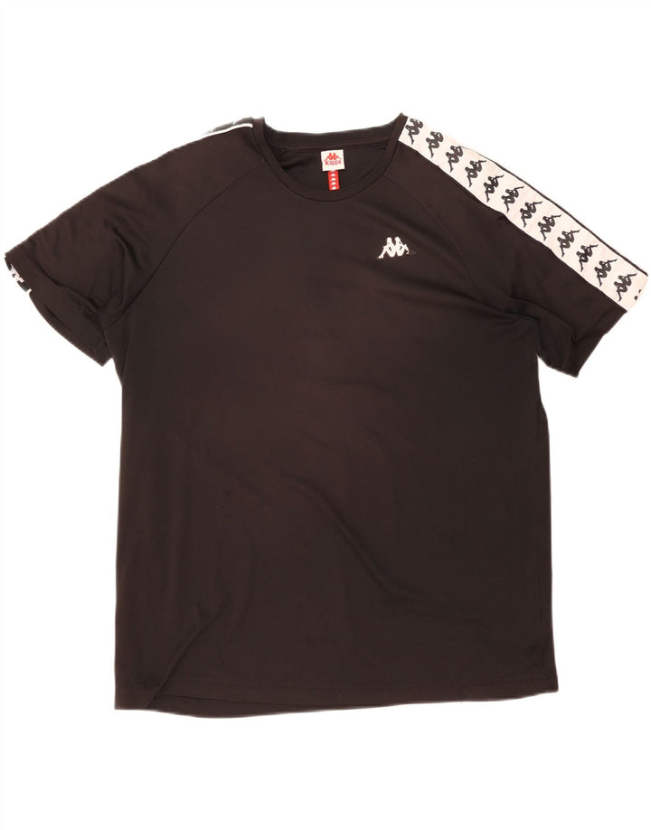 Ανδρικό γραφικό T-Shirt Kappa Top 2XL Μαύρο Colourblock Πολυεστέρας